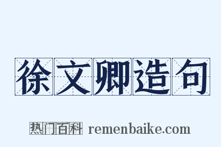 徐文卿造句是什么意思的图片